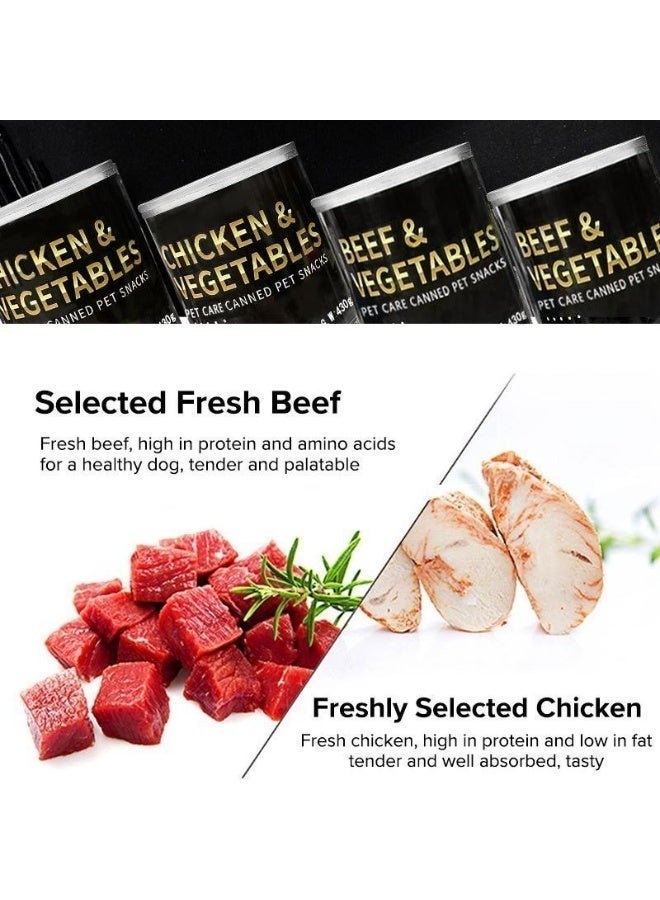 FAENBEI Wet Dog Food 375g x 24 Cans – Canned Dog Food for Adult & Puppy – Nutritious Soft Wet Meal – Chicken & Vegetables / Beef & Vegetables - Image 5