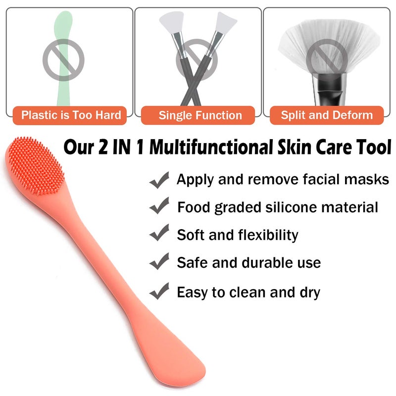 RamPula Silicone Face Mask Brush, Face Scrubber for Gentle Exfoliating & Hairless Moisturizers Applicator Tools for Apply Mud, Clay, Charcoal Mixed Mask, Cream, Lotion - Image 3