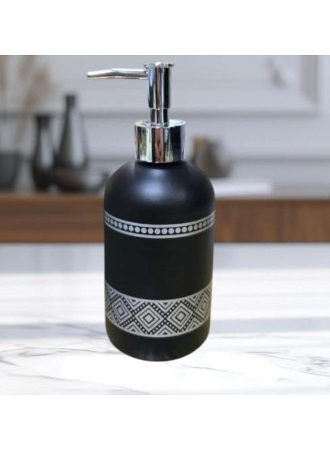 سبيس شوب موزع صابون زجاجي للأيدي والأطباق (أسود) - Image 2