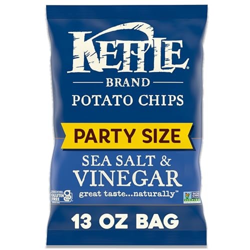 Kettle Brand Potato Chips, Sea Salt & Vinegar Kettle Chips, Party Size, 13 Oz - Image 1