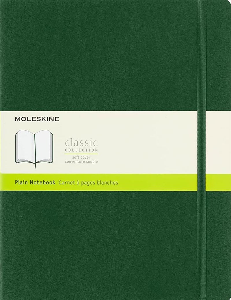 MOLESKINE XL Notebook Plain Pages Myrtle Green Soft Cover 192 Pages - Image 1