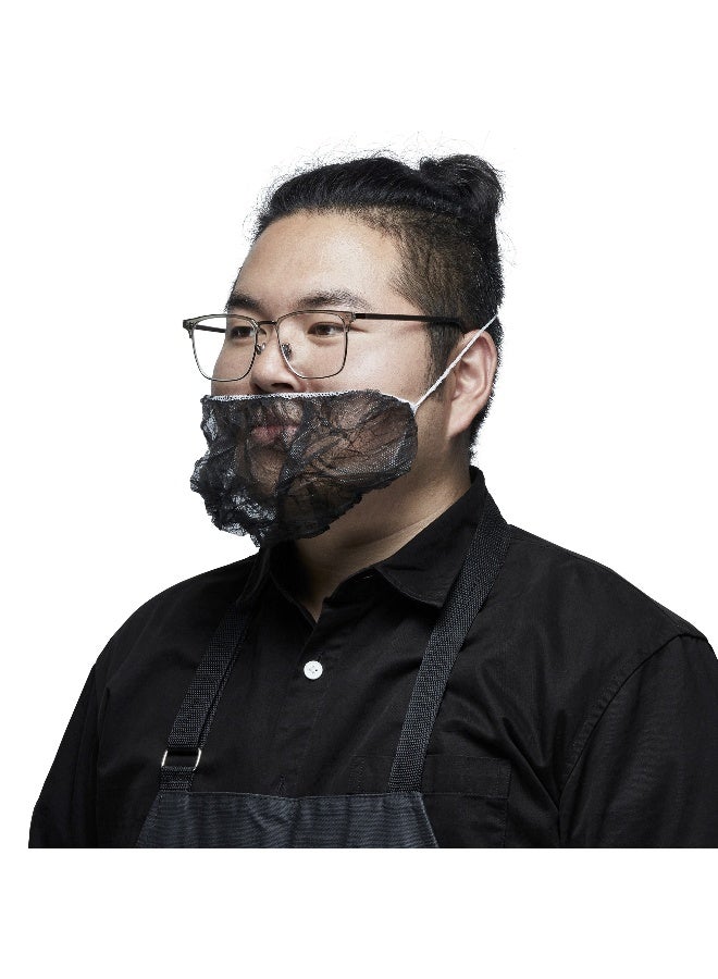 Restaurantware شبكات لحية نظيفة تيك المهنية 19 بوصة، 1000 غطاء لحية قابل للتصرف - غير منسوج، خفيف الوزن، قابل للتنفس، شبكات لحية بولي بروبيلين سوداء لخدمة الطعام، مريحة وآمنة - Image 2