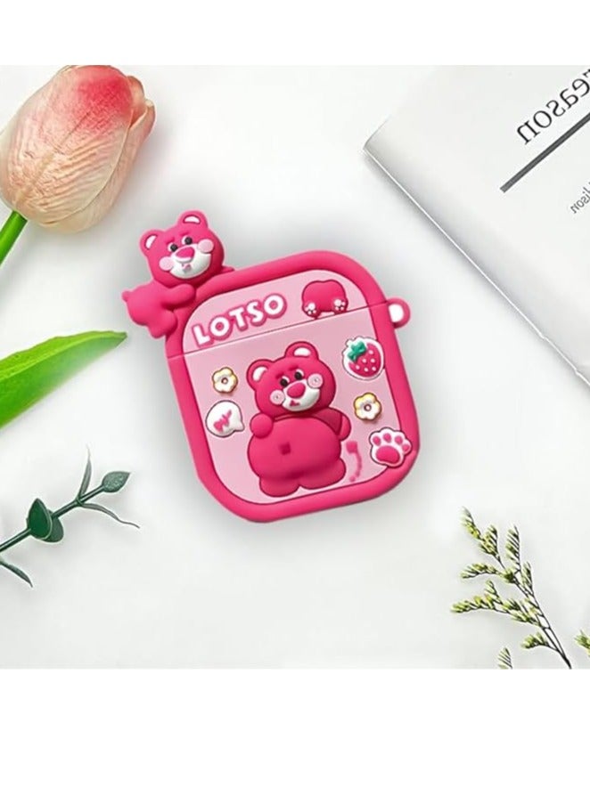 Compatible with Case Soft Silicone Shockproof Cover for Apple Airpods 4, New 3D Cute Cartoon Creative Fun Case Skin with Keychain Design for AirPods 4 Case - Image 1