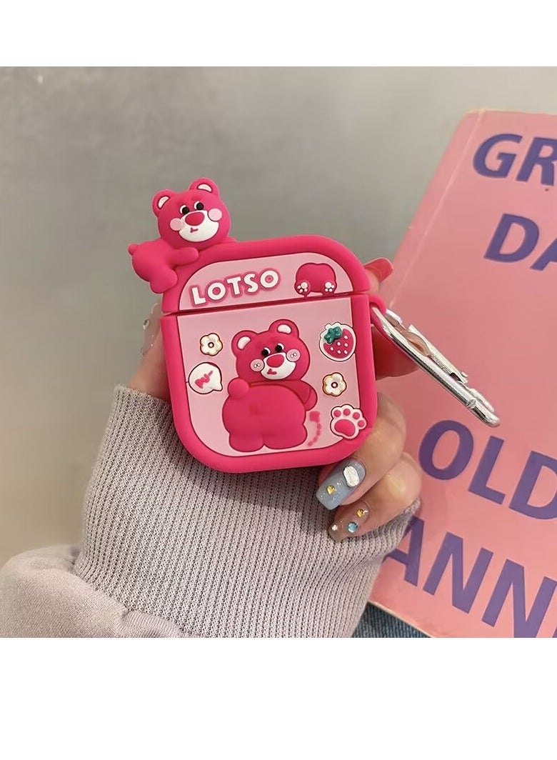 Compatible with Case Soft Silicone Shockproof Cover for Apple Airpods 4, New 3D Cute Cartoon Creative Fun Case Skin with Keychain Design for AirPods 4 Case - Image 3
