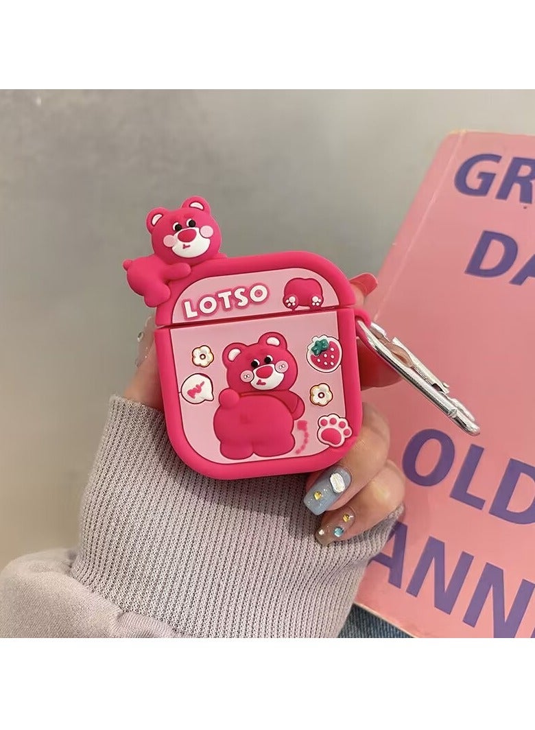 Compatible with Case Soft Silicone Shockproof Cover for Apple Airpods 4, New 3D Cute Cartoon Creative Fun Case Skin with Keychain Design for AirPods 4 Case - Image 2