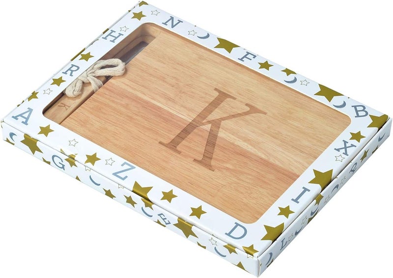 Miicol Wood Charcuterie Board, Monogram Cheese Board 10 Inch, Personalized Initial Cutting Board with Spreader, Unique Housewarming Gift, Ideal for Kitchen, Home, Letter K - Image 5