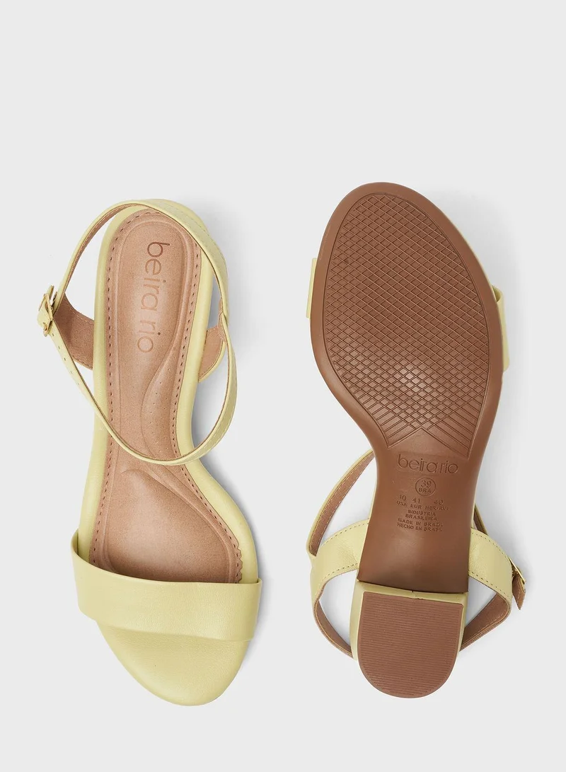 Beira Rio Mid Heels Sandals for Women – Sling Back Heel Sandals for Girls with Ankle Strap