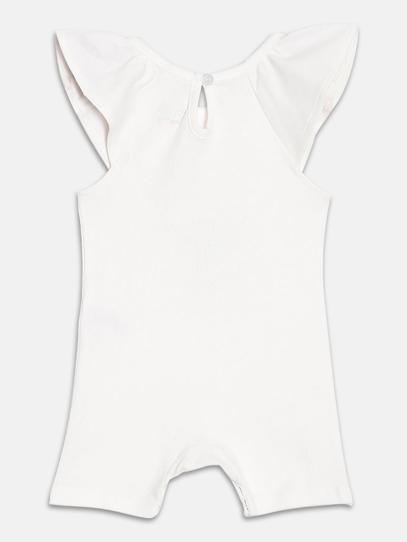 برون رومبرز قطن عضوي مطبوع أبيض ورمادي للبنات الرضع عبوة من - Image 4