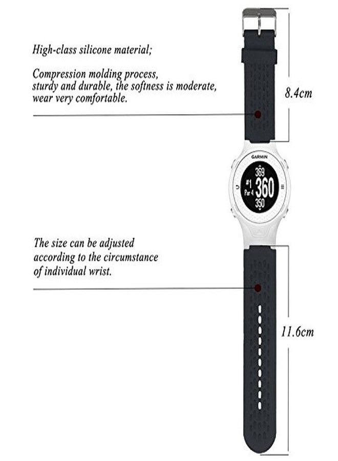 QGHXO Band for Garmin Approach S2 / S4, Soft Silicone Replacement Watch Band Strap for Garmin Approach S2 / S4 - Image 2