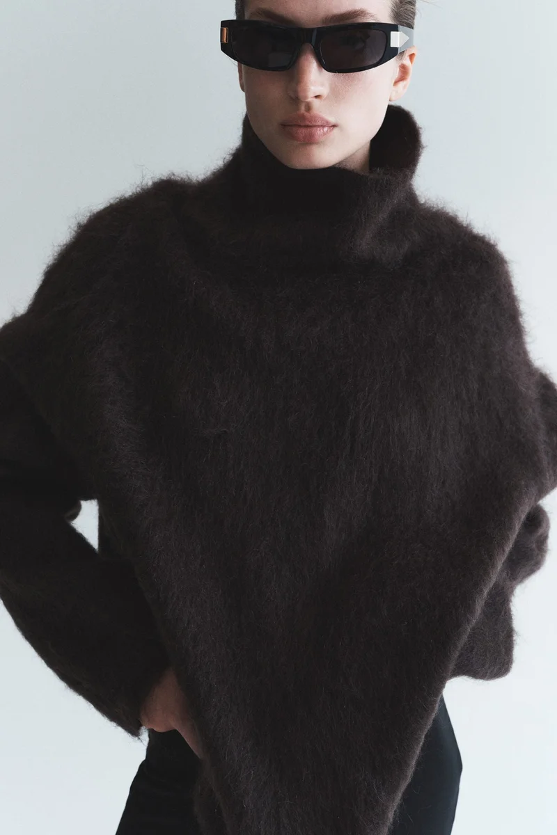 H&M High-collar mohair-blend jumper