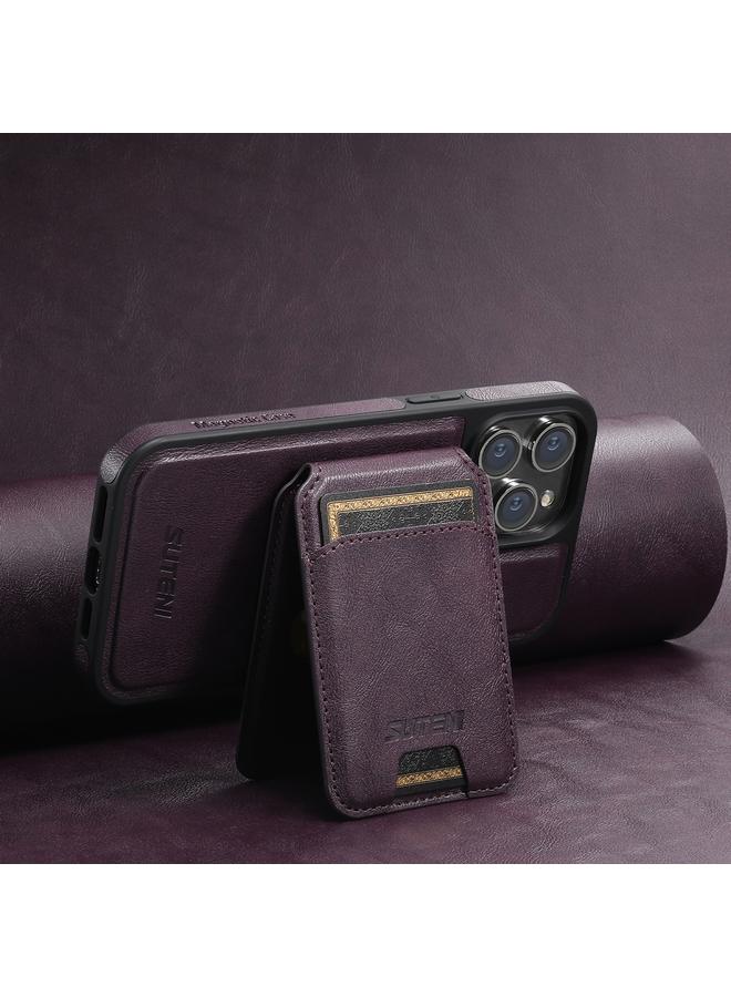 Suteni Case For iPhone 14 Pro Max M2 Oil Wax MagSafe Horizontal Card Bag Phone Case - Image 2