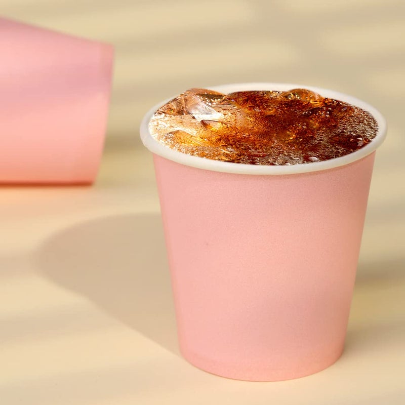 Prgery 100 Pack 3 oz Pink Paper Cups,Mouthwash Cups, Disposable Bathroom Cups,Small Paper Cups 3oz Ideal for Bathroom, Supermarket, Birthday Party, Picnic and BBQ - Image 4
