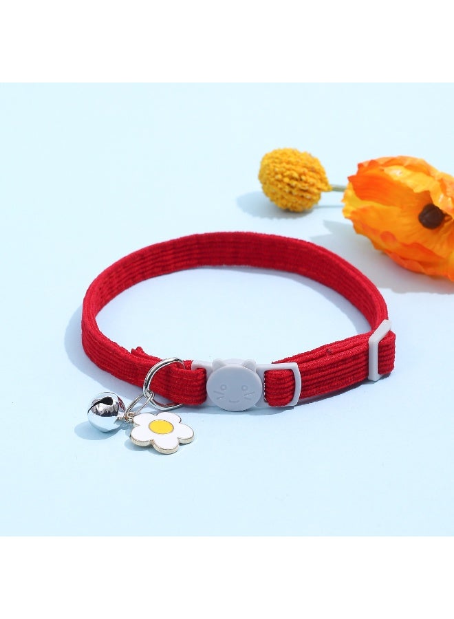 Corduroy Egg Flower Pendant Collar - A Stylish Choice for Every Adorable Cat - Image 1
