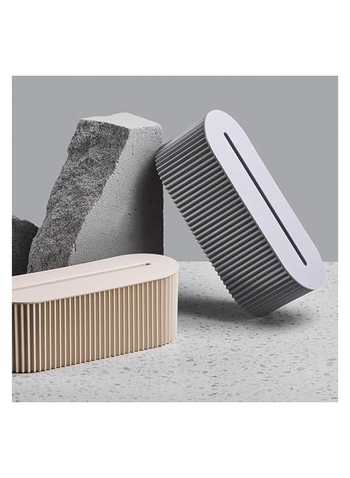 erorex Cable Organizer Box, Easy to Use Cable Box Socket Cord Manager, Fashionable Power Strip Box, Dustproof Cable Hider Box with Lid, Suitable for Home Office, Charger, Electronics (Cream)  - Image 4