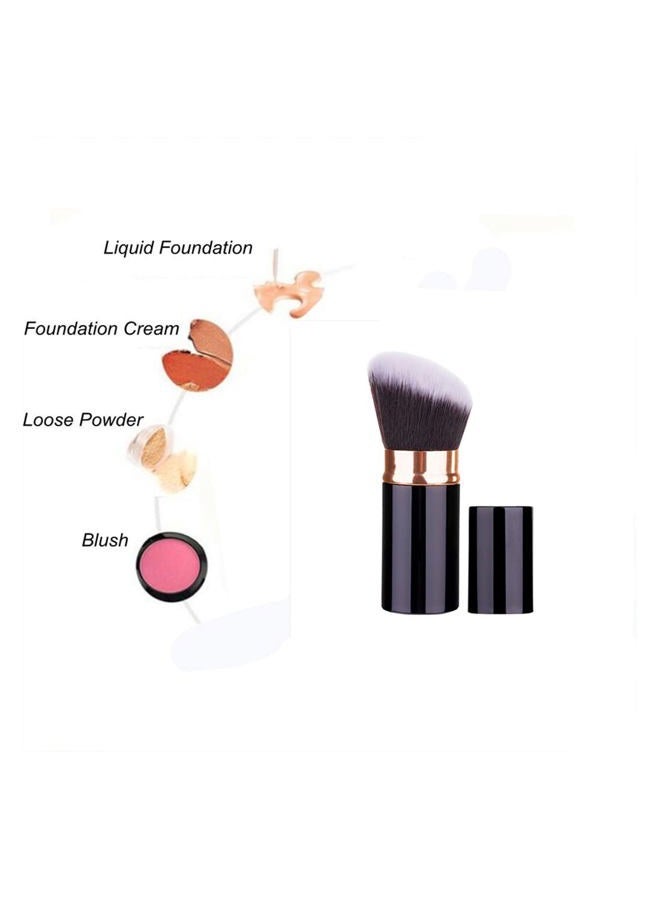 Sinide Retractable Foundation Brush, Sinide Professional Kabuki Makeup Brush - Best Blush Brush Travel Kit for Mineral Powder,Contouring, Cream or Liquid Cosmetics (Black Gold) - Image 5