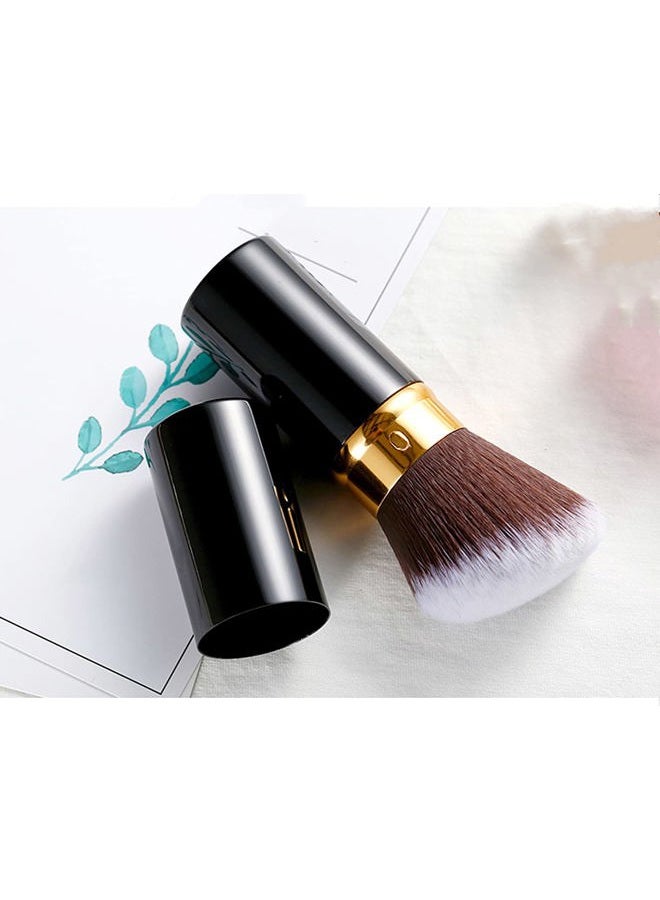 Sinide Retractable Foundation Brush, Sinide Professional Kabuki Makeup Brush - Best Blush Brush Travel Kit for Mineral Powder,Contouring, Cream or Liquid Cosmetics (Black Gold) - Image 3