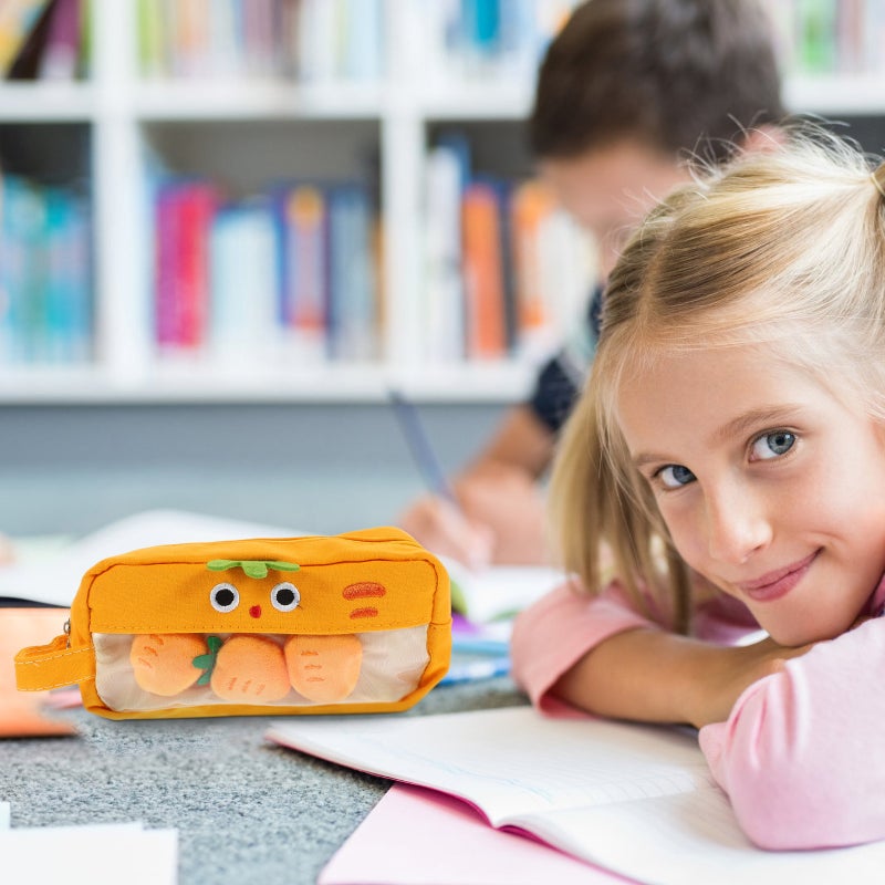 Zipper Storage Pouch Zipper Holder Pencil Case Cartoon Pencil Pouch School Stationery - Image 4