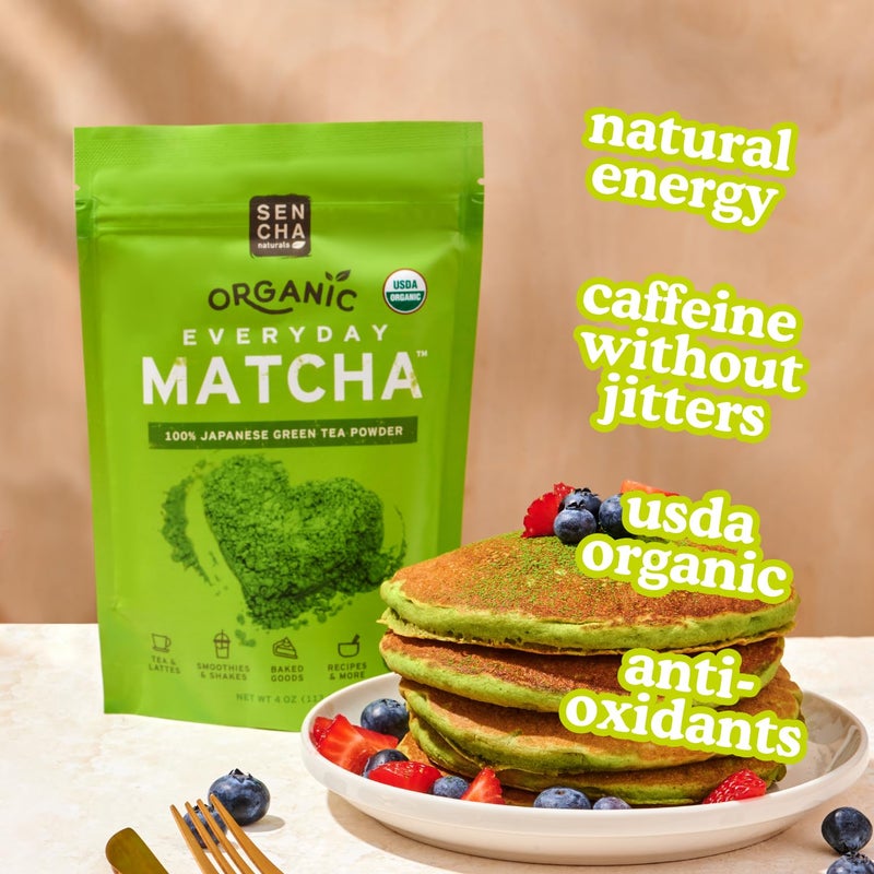 Sencha Naturals SEN CHA Naturals Organic Everyday Matcha Powder, Authentic Japanese Green Tea, Premium First & Second Harvest Culinary and Ceremonial Grade Matcha Powder, Lattes & Baking, 12oz Bag (1 Pack) - Image 3