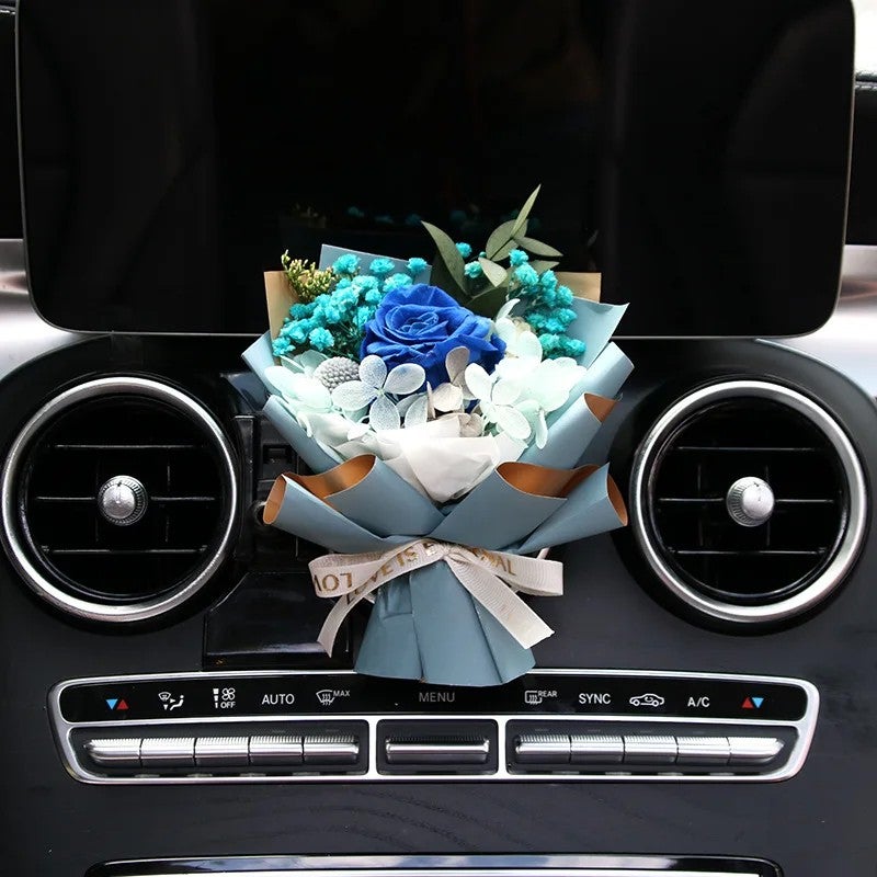 Bluejw Handmade Mini Bouquet Car Air Freshener - Dried Flower Vent Clip Perfume - Natural Dried Plants Fragrance Diffuser for Auto - Image 1
