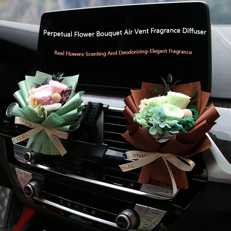 Bluejw Handmade Mini Bouquet Car Air Freshener - Dried Flower Vent Clip Perfume - Natural Dried Plants Fragrance Diffuser for Auto - Image 3