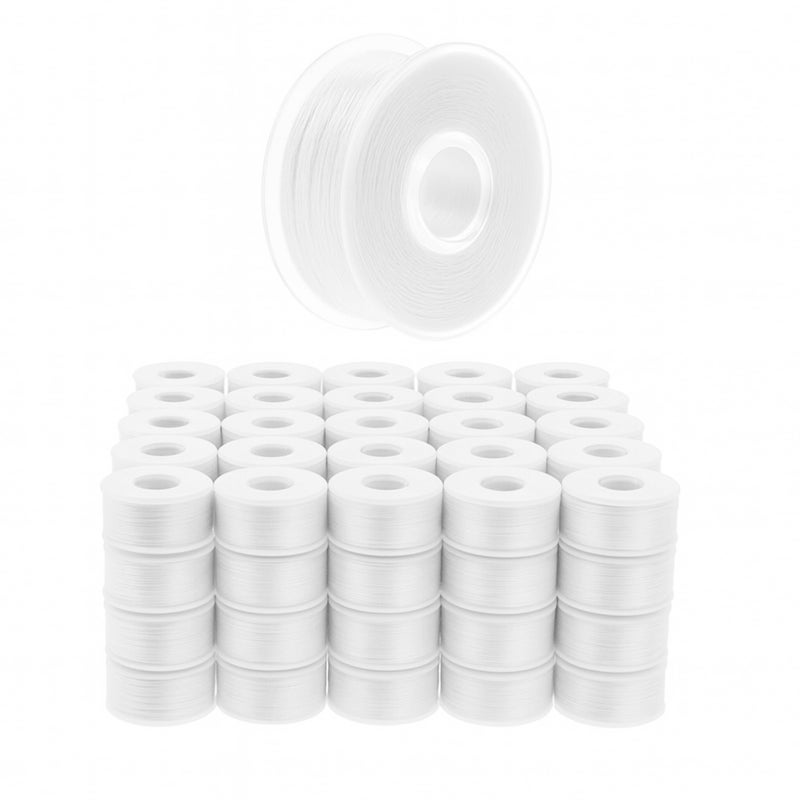Mandala Crafts 144 White SA156 Prewound Bobbins for Singer Sewing Machine 15J SA156 Prefilled Bobbin Thread for Brother Sewing Machine and Embroidery
