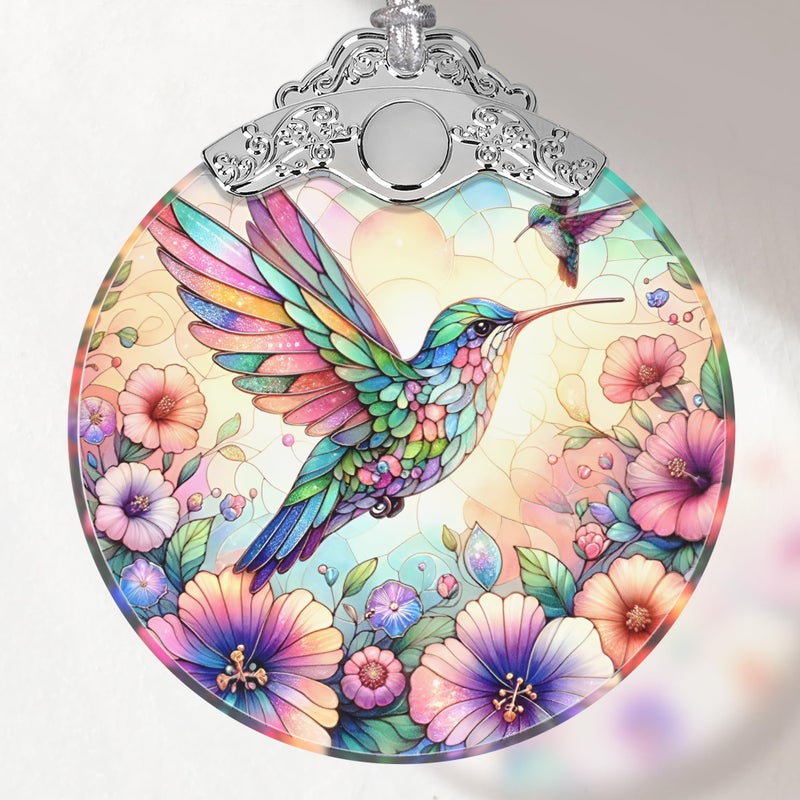 Hummingbird Stained Glass Ornament Christmas Ornaments Xmas Decor Ornaments for Christmas Tree Holiday Presents Gift Exchange Ideas