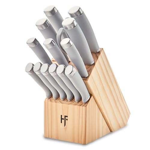 Hampton Forge Epicure Cool 15Pc Block Set, 6.70 LB, Taupe/Grey - Image 1