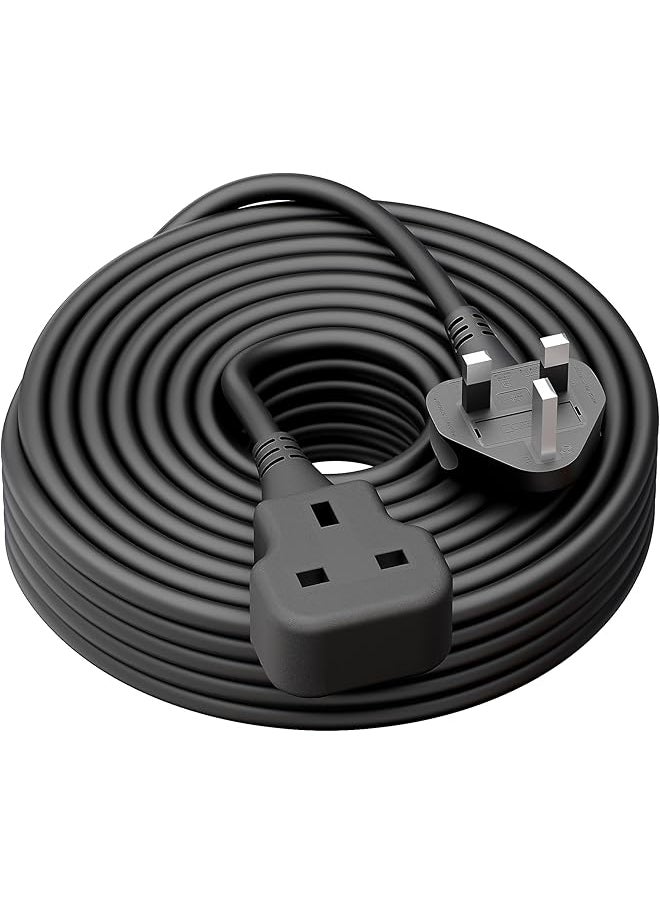 PROMASS Extension cord 10 Meters Heavy Duty Extension Lead Single Socket Power Cord Fireproof Single socket Black  - Image 1