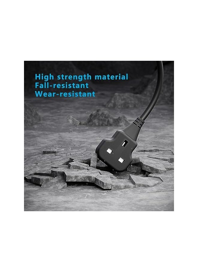 PROMASS - Extension cord 10 Meters Heavy Duty Extension Lead Single Socket Power Cord Fireproof Single socket Black - Image 1