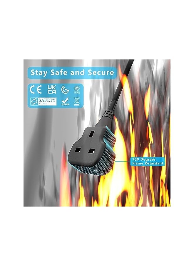 PROMASS Extension cord 10 Meters Heavy Duty Extension Lead Single Socket Power Cord Fireproof Single socket Black  - Image 5