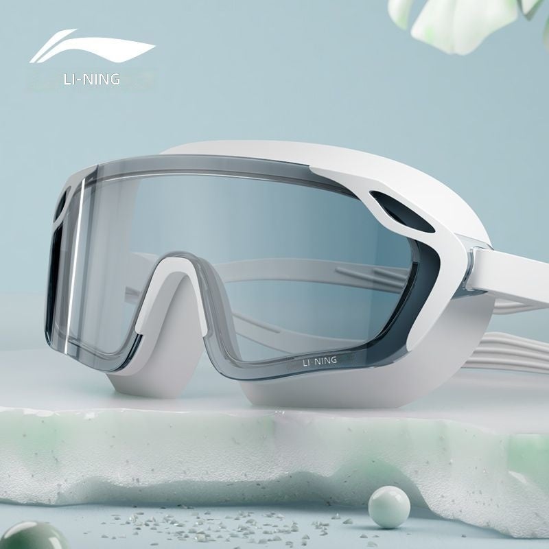 Lining Professional Swim Goggles with HD Waterproof and Anti-Fog Design, Large Frame for Adults and Myopic Swimmers, Includes Men's and Women's Swimming Caps - Image 5