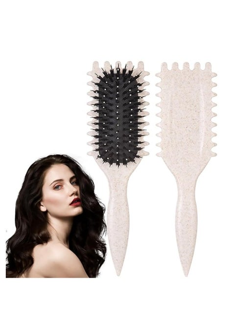 2025 Newest Bounce Curl Brush,Bounce Curl Defining Brush,Curl Defining Brush,Hair Brush Styling Brush,Shaping and Defining Curls for Women Girls (Color : Beige)