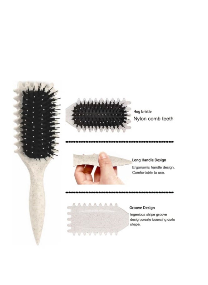 Generic - 2025 Newest Bounce Curl Brush,Bounce Curl Defining Brush,Curl Defining Brush,Hair Brush Styling Brush,Shaping and Defining Curls for Women Girls (Color : Beige) - Image 1