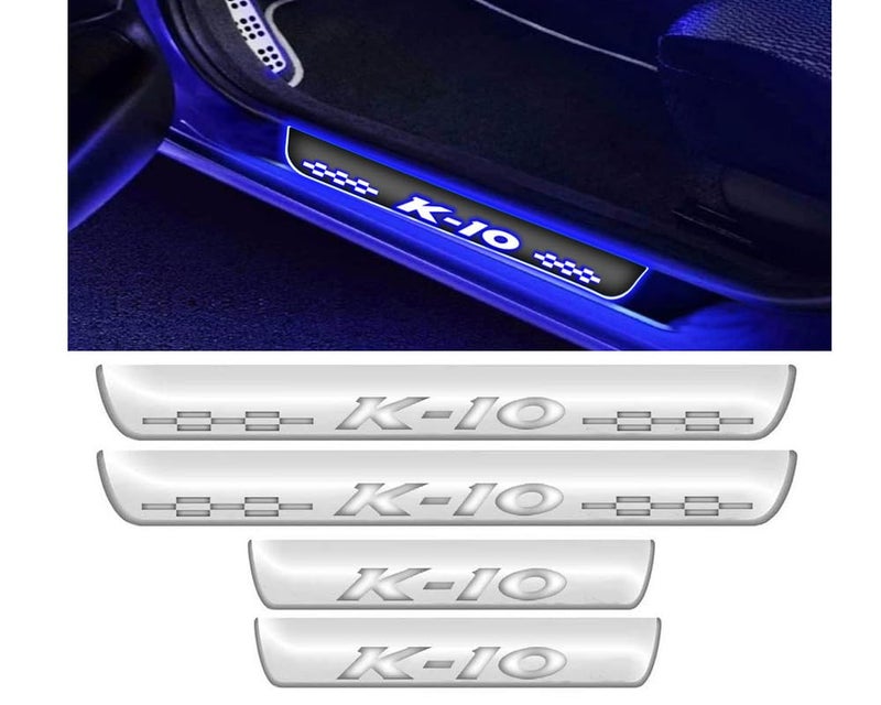 Auto E-Shopping Door Guard Foot Step LED Sill Car Door Guard Scuff Plate Compatible for Alto K-10 with Adhesive Tape 4 Piece - Image 1