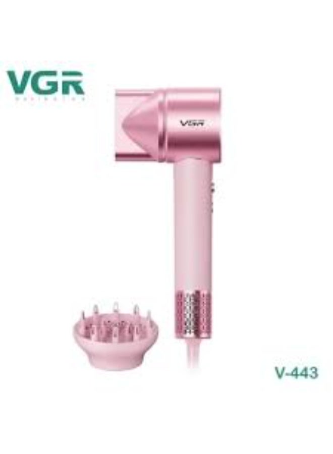مجفف شعر VGR V-443 الاحترافي – بالأيونات السالبة، محرك DC بدون فرشاة، 110000 دورة في الدقيقة للصالونات