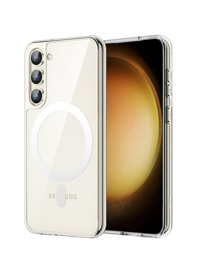 DUSALA Magnetic Case for Samsung Galaxy S23 6.1-Inch, Compatible with MagSafe, Shockproof Protective Phone Cover, Non-Yellowing Hard Clear PC Back (Clear) - Image 1