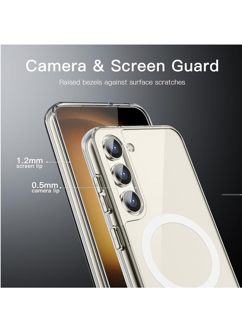 DUSALA Magnetic Case for Samsung Galaxy S23 6.1-Inch, Compatible with MagSafe, Shockproof Protective Phone Cover, Non-Yellowing Hard Clear PC Back (Clear) - Image 5