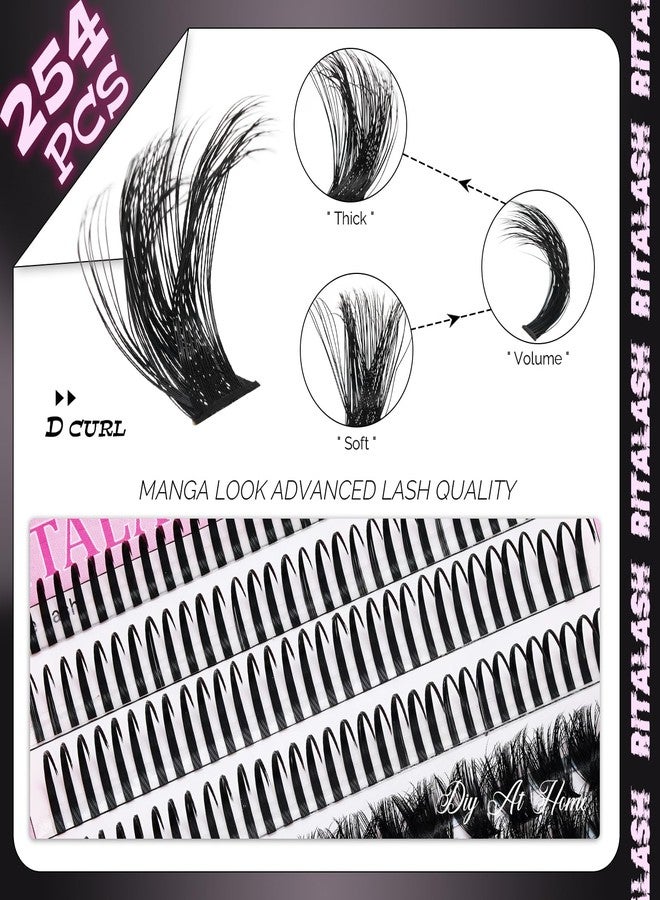 RITALASH Lash Clusters Kit 3D Effect Volume Lashes Clusters Kit D Curl Cluster Eyelash Extensions Pestañas Postizas Wispy Eyelash Clusters Kit+Lash Bond&Seal,Lash Tweezers(150D+Spike Lash Kit,12-20mm) - Image 3