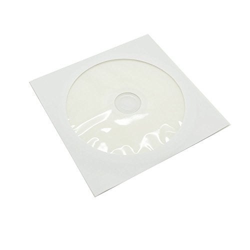 Maxtek 1,000 Pieces White Paper CD DVD Sleeves Envelope Holder with Clear Window and Flap, 80g Economy Weight. - Image 4