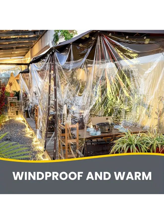 78.74x78.74 Inch Transparent Waterproof Tarpaulin with Rivets for Yard Fence Garden Shelter - Image 3