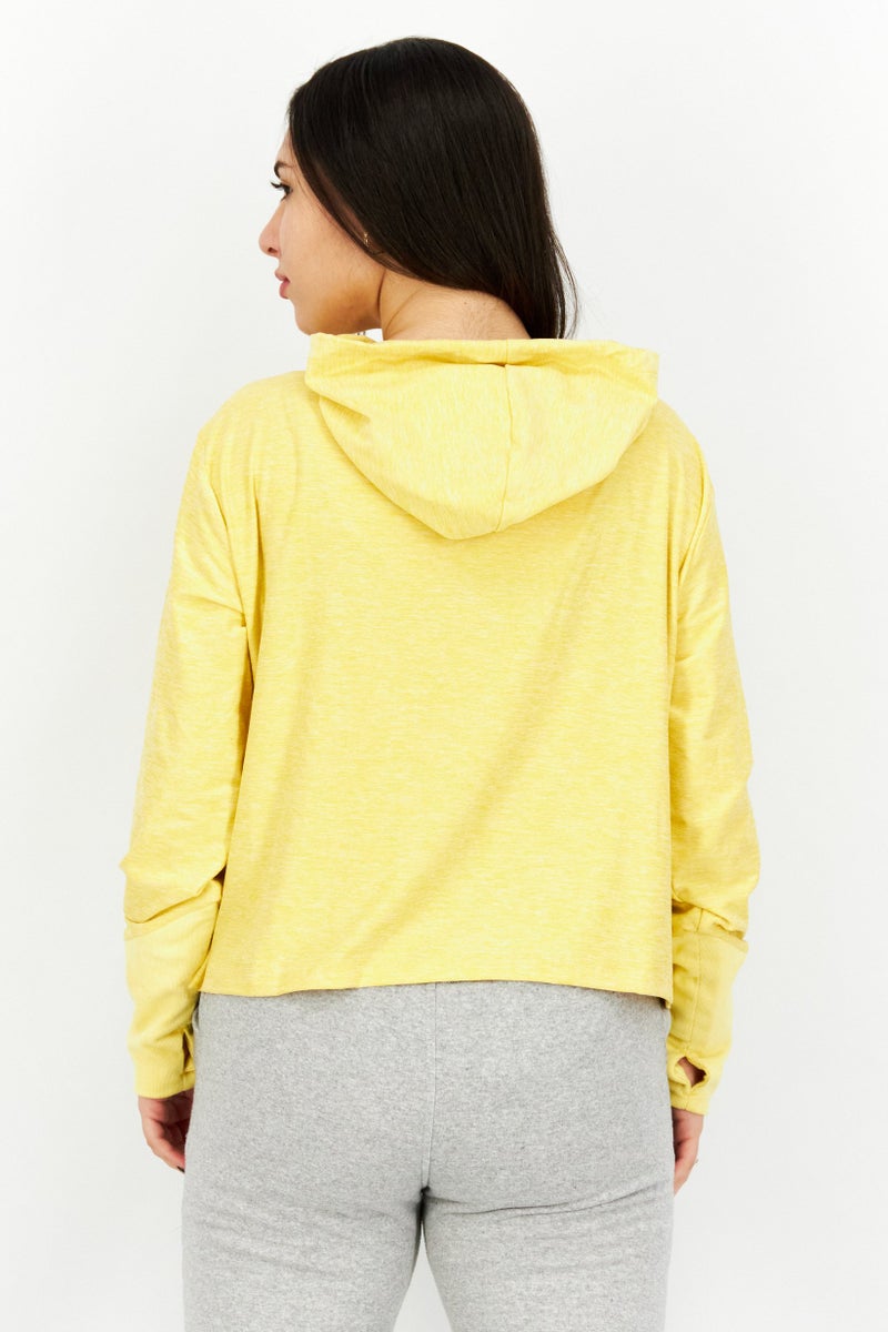 NINE WEST Women Sport Fit Long Sleeves Training Hoodie, Yellow - Image 4