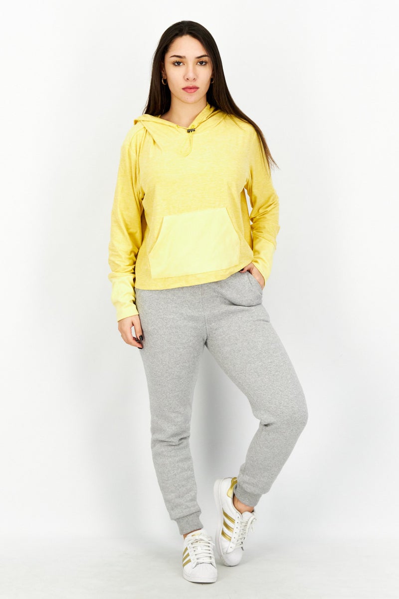 NINE WEST Women Sport Fit Long Sleeves Training Hoodie, Yellow - Image 2