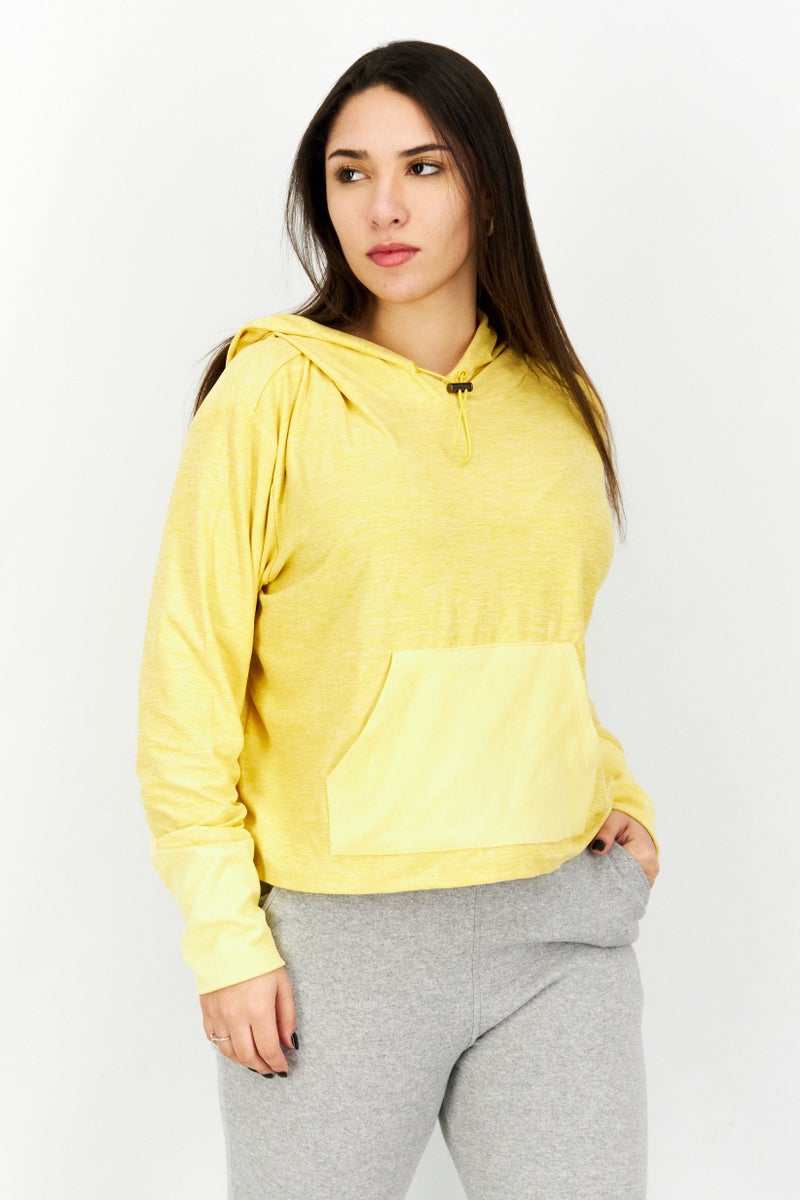 NINE WEST Women Sport Fit Long Sleeves Training Hoodie, Yellow - Image 1