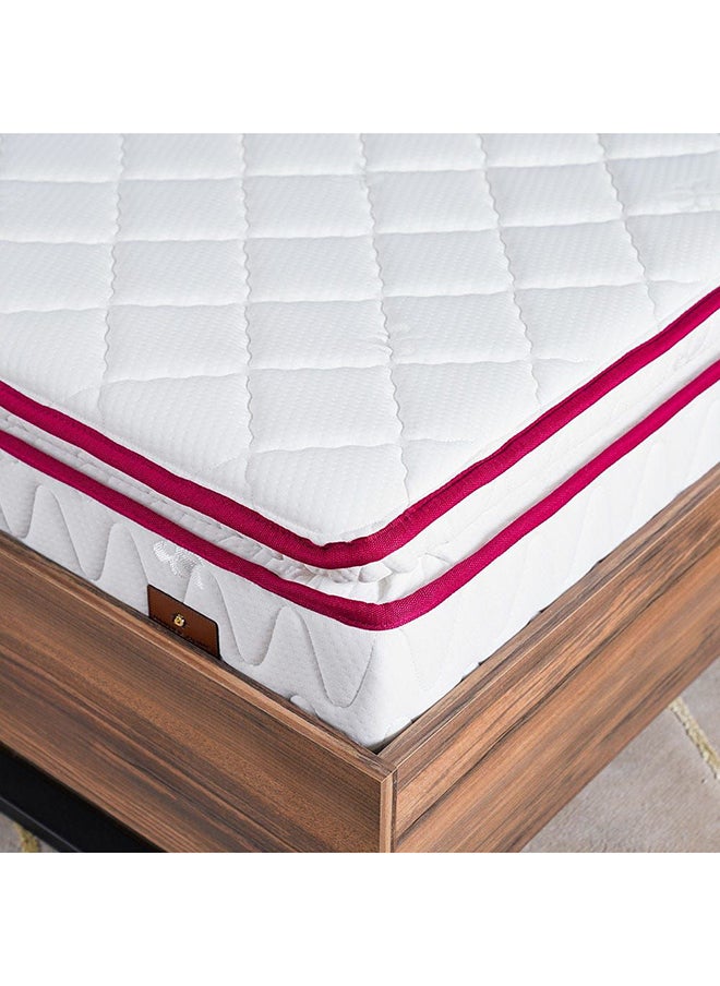 DANUBE HOME Cozy Pillow Top Foam Queen Mattress Firm Feel Ortho Medical White/Red 200x150x23cm  - Image 1