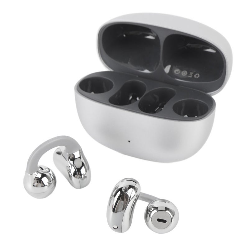 KInYO Clip On Earbuds Bluetooth 5.4 Comfortable Secure Fit Wireless Clip On Earphones - Advanced ENC Noise Cancellation Rain Proof for Outdoor Activities - Image 4