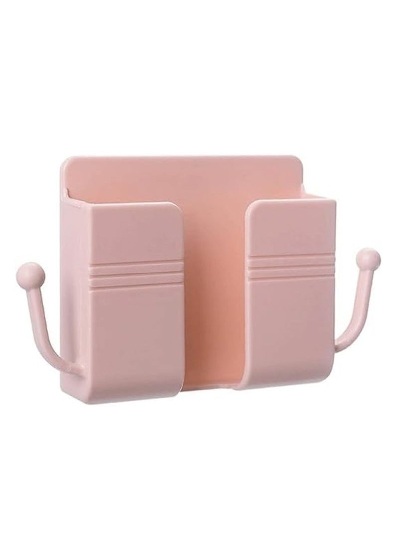 ELTRAZONE 4 Pcs Wall Mount Phone Holder Stand with Data Cable Receiving Hole – Multi-Purpose Phone Charging Dock with Strong Adhesive, Ideal for Shower Charging and Hands-Free Use, Compatible with iPhone and Android Devices, Stylish Pink Design for Home & Office  - Image 2
