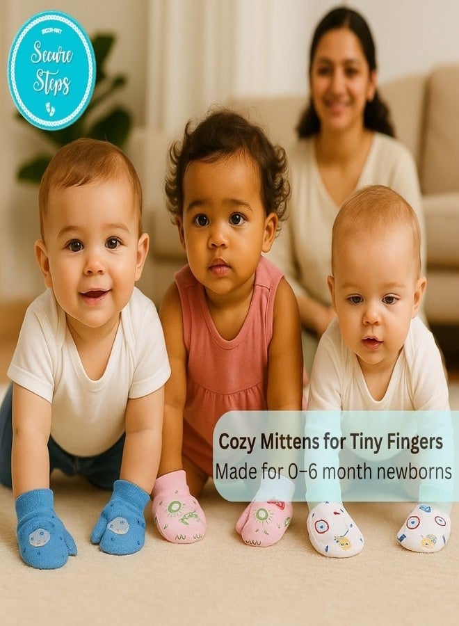Secure Steps Mittens for New Born Baby - 100% Cotton Baby Hand Gloves for 0-6 Months | Soft Newborn Essentials | Anti-Scratch Gloves | Unisex - Image 5