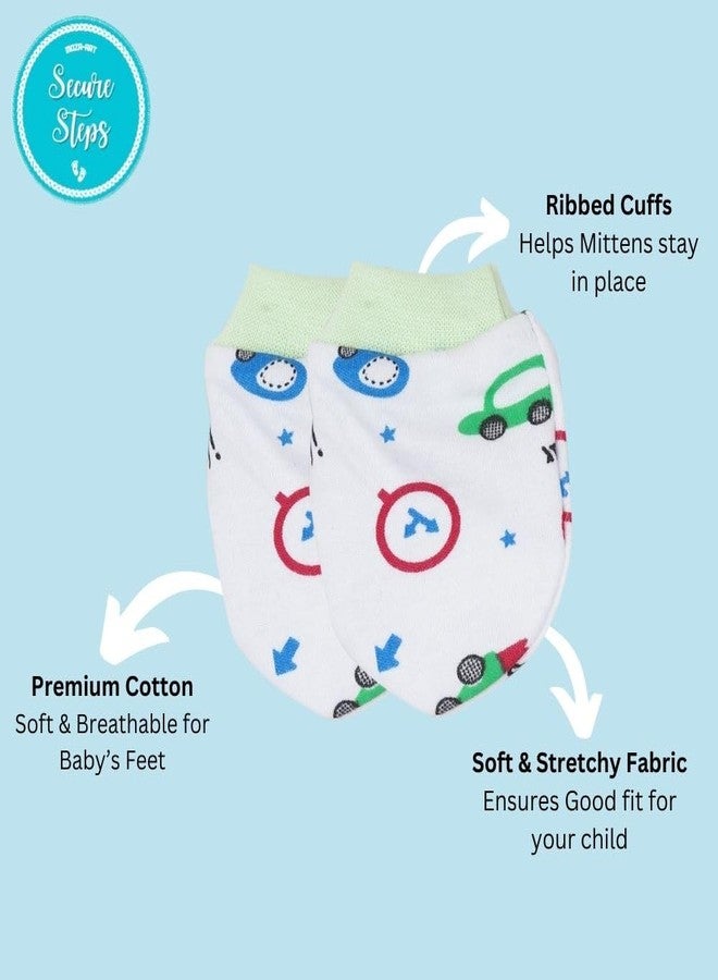 Secure Steps Mittens for New Born Baby - 100% Cotton Baby Hand Gloves for 0-6 Months | Soft Newborn Essentials | Anti-Scratch Gloves | Unisex - Image 4