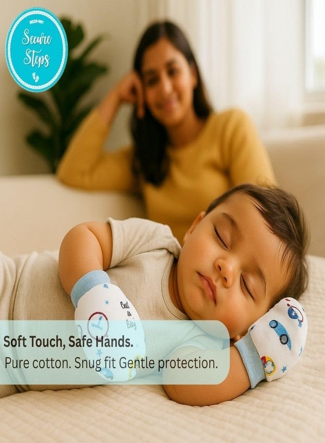 Secure Steps Mittens for New Born Baby - 100% Cotton Baby Hand Gloves for 0-6 Months | Soft Newborn Essentials | Anti-Scratch Gloves | Unisex - Image 2