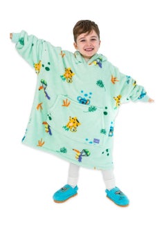 Milk&Moo Milk&Moo Little Mermaid Wearable Blanket Hoodie Kid Boys Girls, Soft Blanket with Sleeves, Hooded Blanket with Pouch, Fleece Blankets for birthday gifts, One Size, Green  - Image 1